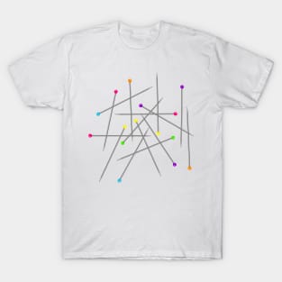 colorful scattered sewing pins T-Shirt